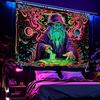 Psychedelic Wizard Tapestry Vibrant Neon Wall Art for an Enchanting Magical and Unique Decor Statement Piece