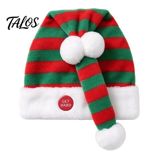 Quirky Christmas Sweater Party Hat Animated Naughty Santa Hat, Funny Dancing Button Activated Dynamic Holiday Costume Decoration Movement Soft