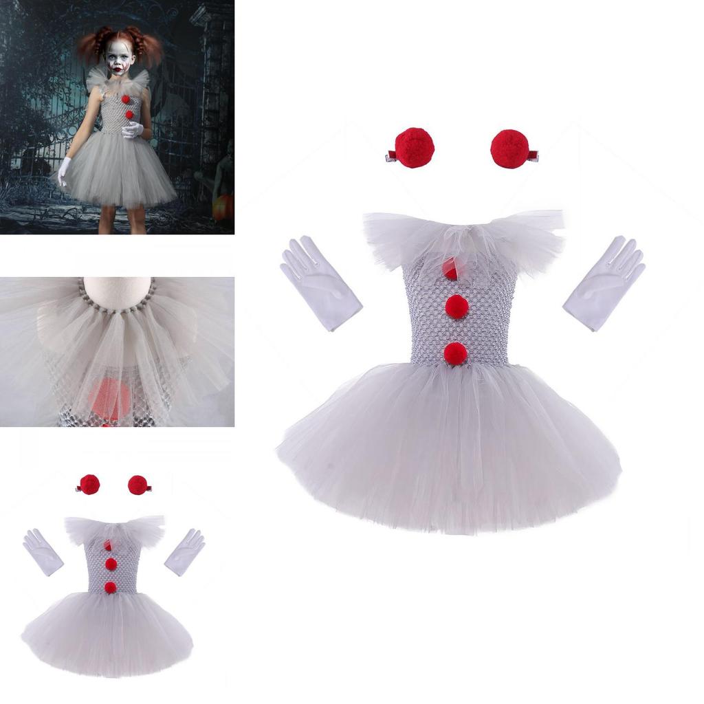 Set Vestito da Clown Principessa Scintillante per Spettacolo di Halloween per Bambini