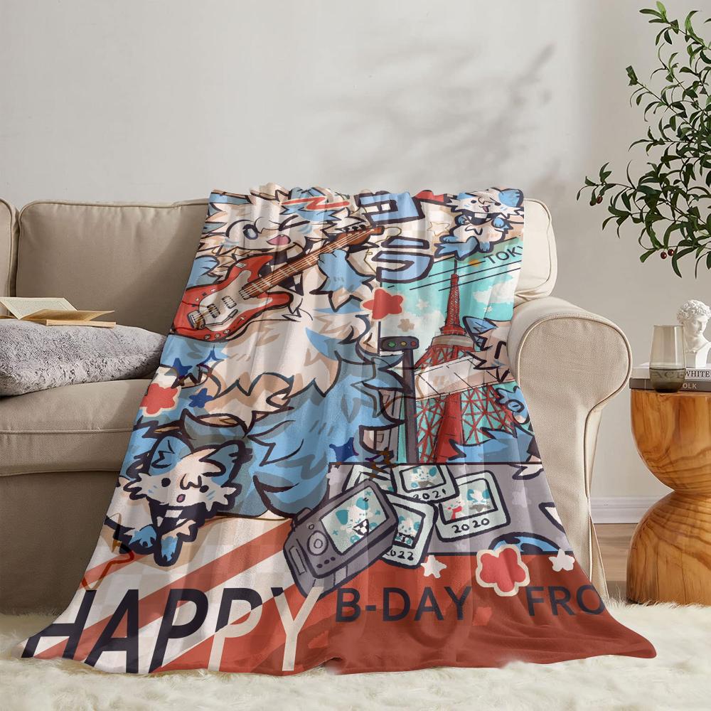 Cute B-boykisser cat Throw Soft Flannel Throw Summer Blanket Lightweight Cozy Nap Blanket for Sofa Bed Travel