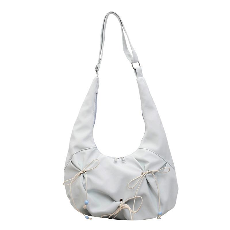 Simple Chic Bow Waterdrop Shape Shoulder Bag With Polyester Material For Casual Outings
