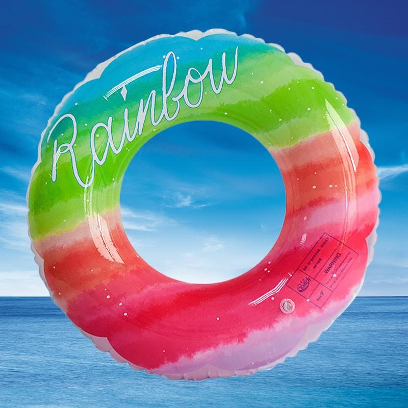 New Rainbow Flower Swimming Ring Water Sports Internet Celebrity Little Fairy Thickened PVC Children's Swimming Ring