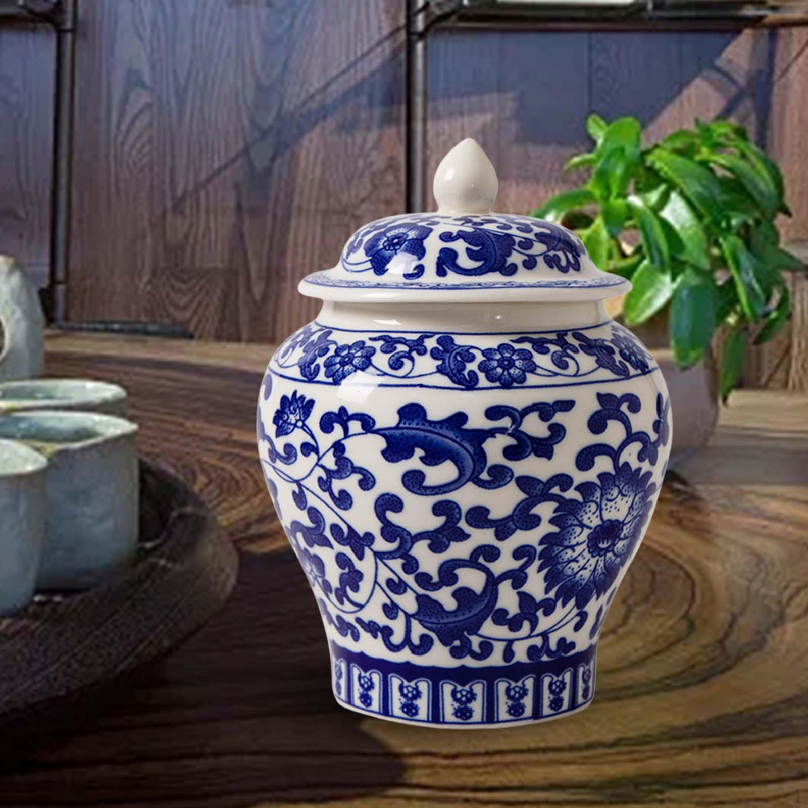 

Ceramic Ginger Jar, Asian Jar Crafts Mandarin Gift Multi Purpose Chinoiserie Porcelain Jars