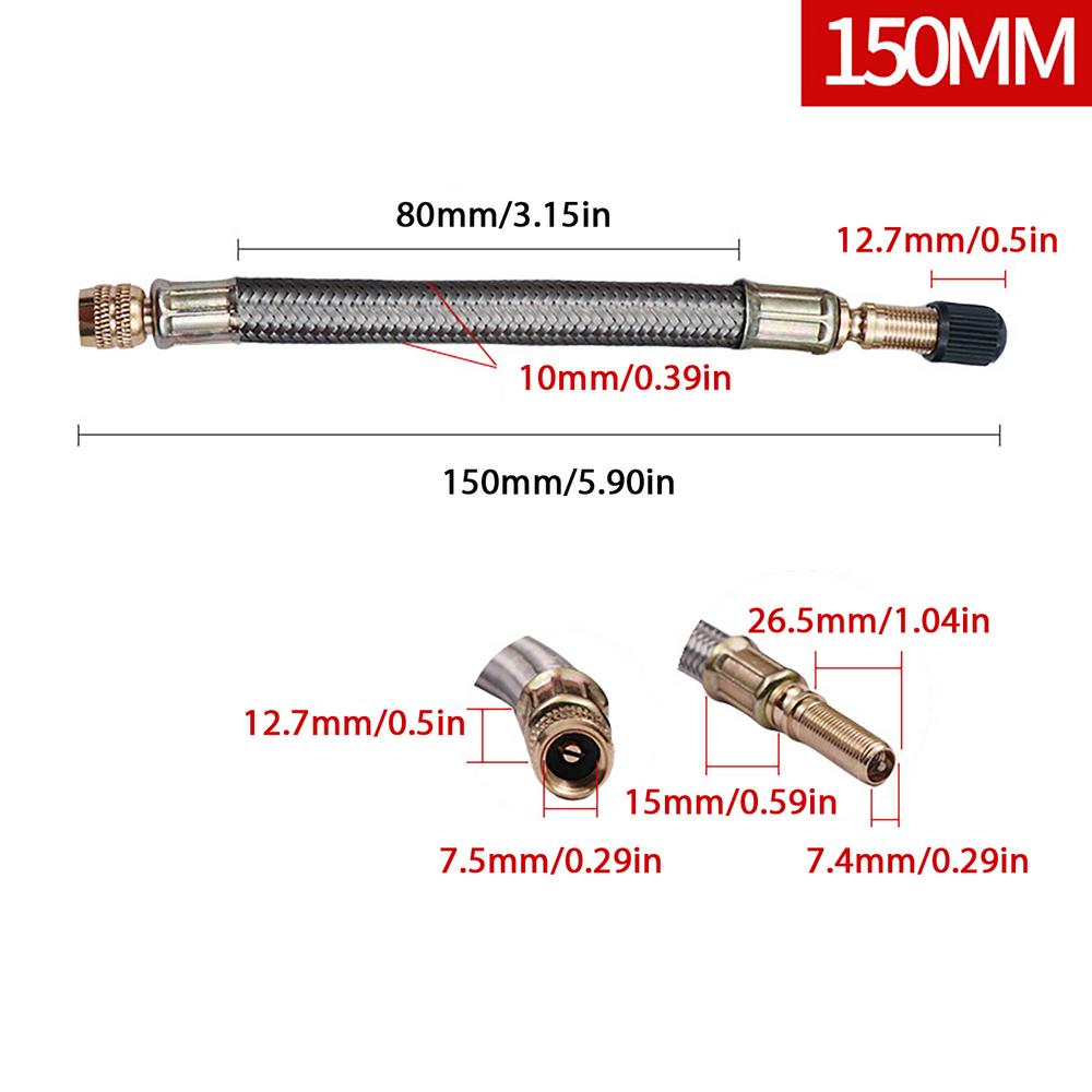 1Piece Truck Valve Extension Flexible Bus Tire Valve Extension Rubber Tyre Valve Stem Extender Tire Nipple Adapter Tire Supplies