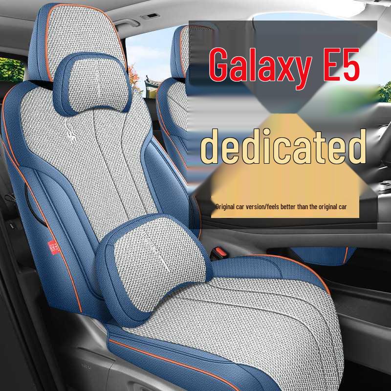 All-Season Breathable Linen/Hemp Seat Covers for Geely Galaxy E5 - Full Coverage