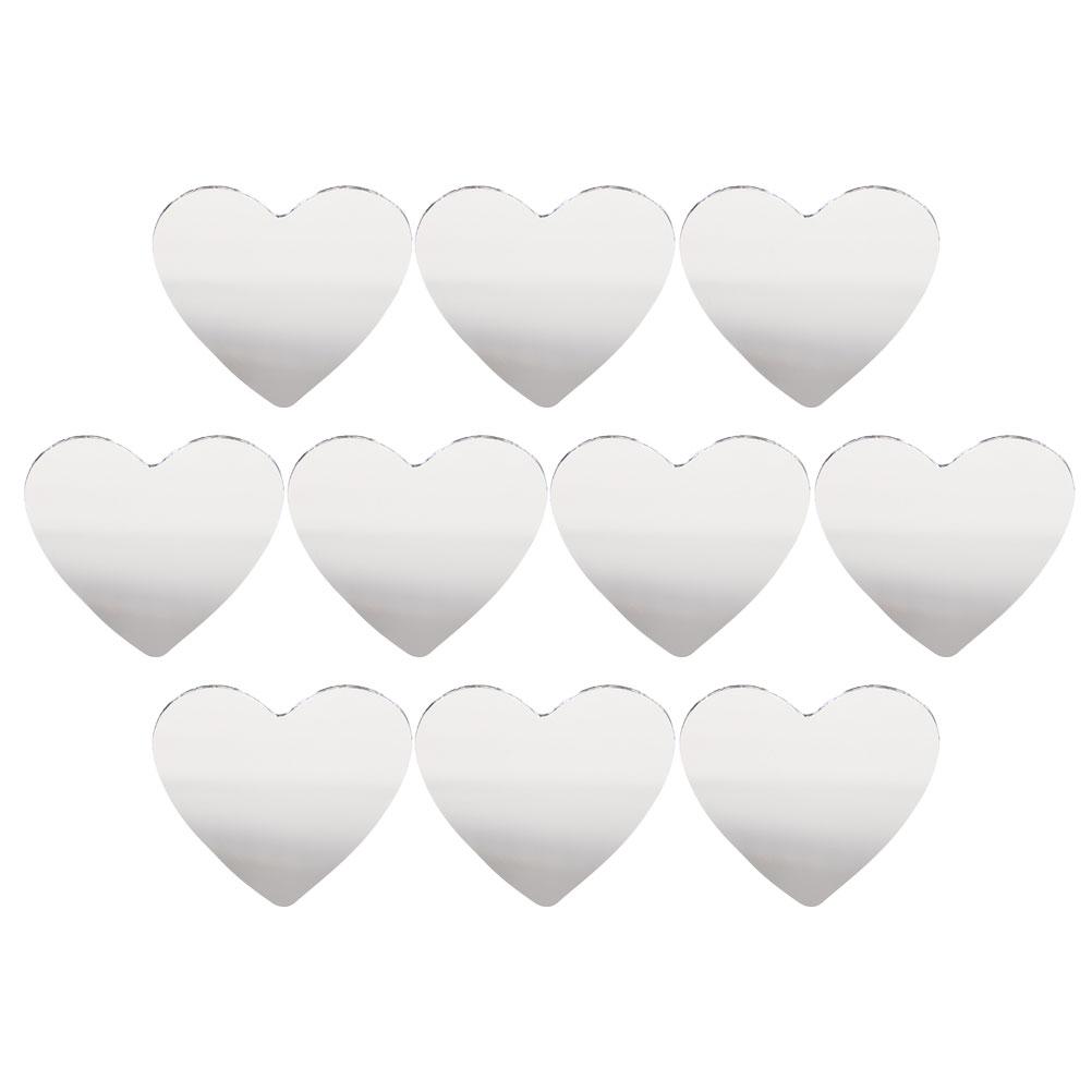 10 sztuk Lusterko w kształcie serca Małe szklane lusterko Do trwałych lusterek do makijażu DIY Toaletka Narzędzie do pielęgnacji skóry Kompaktowe Dekoracyjne