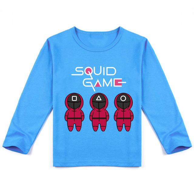 

Футболка с длинными рукавами и 3D-принтом «Кальмар» с игровым изображением унисекс Y449 130cm светло-синий