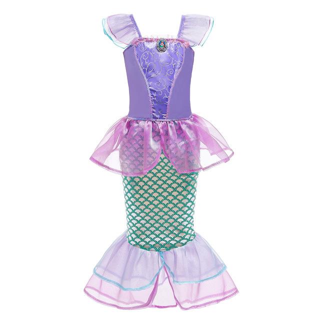 Kids Princess Costume Girls Elsa Anna Dress Carnival Cosplay Snow White Aurora Moana Rapunzel Mermaid Belle Party Outfits