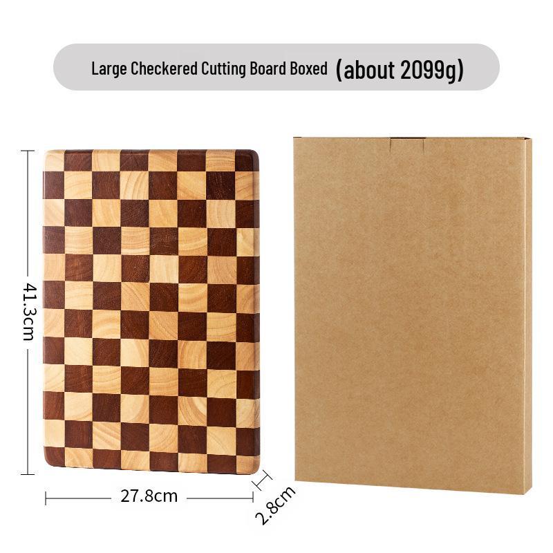 Mosaic Solid Wood Cutting Board: Kitchen, Baby Food, Fruit & Creative Checkerboard Design