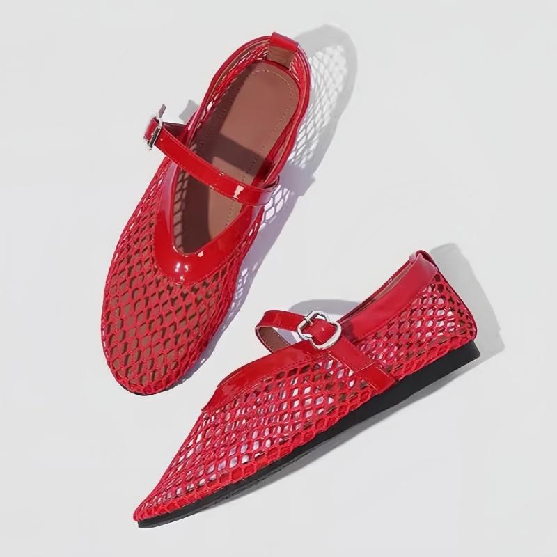 

Fashion Summer Mesh Women Sandals 2025 New Style Comfortable Flats Sandals Fashion Casual Buckle Verstaile Ladies Flat Sandals women 35 красный