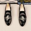 Men's Fashion Suede Leather Embroidery Loafers Mens Casual Printed Moccasins Wedding Shoes Man Party Driving Flats Sizes 38-48