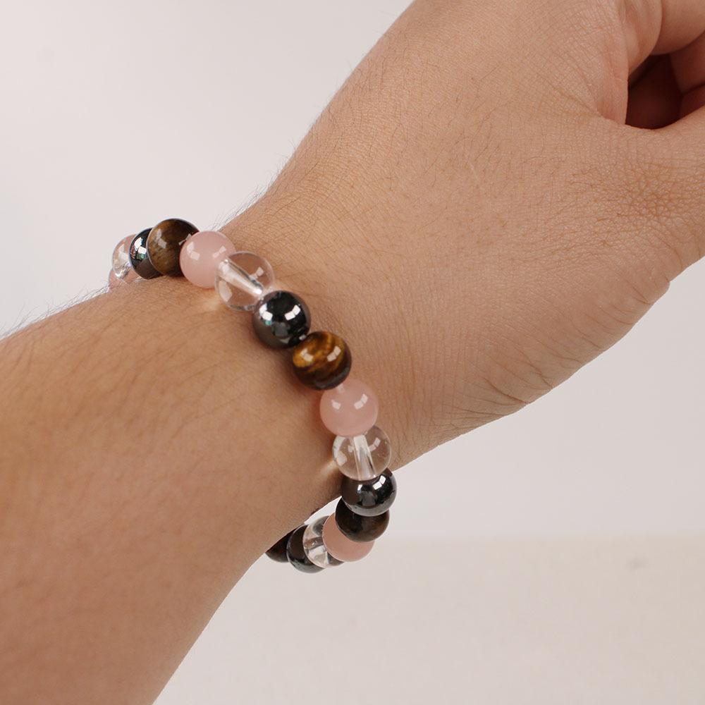 Purple Amethyst Rose Quartz White Howlite Beaded Bracelet Sweet Fashion Jewelry For Women Daily Wear Gift