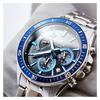 Casio EDIFICE Fashionable Classic One-Touch Tri-Fold Clasp 1/10 Stopwatch Mineral Glass 100 Meters Waterproof Quartz Movement Stainless EFV-620D-1A2V