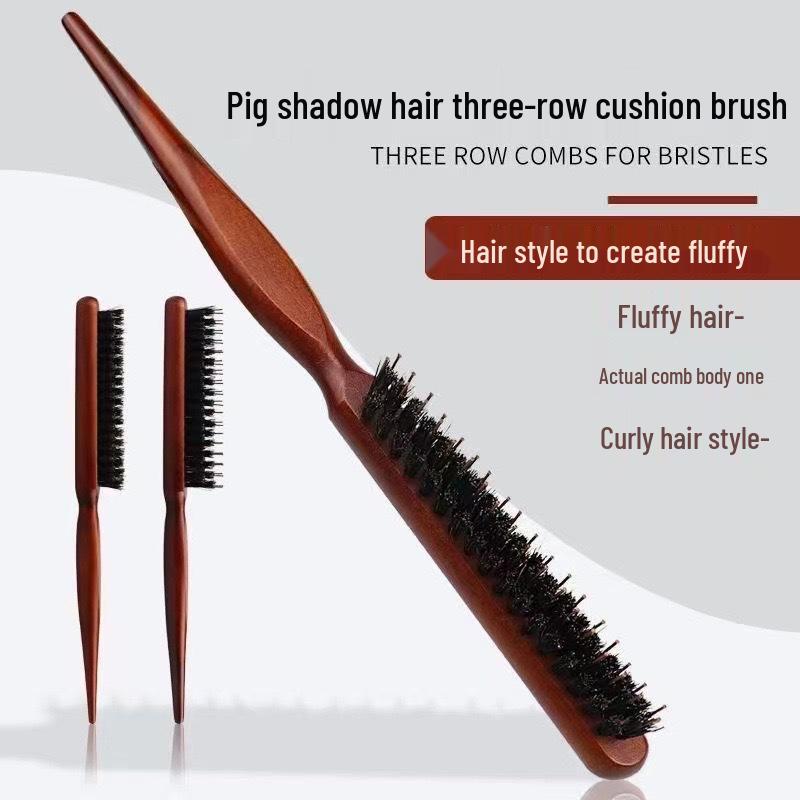 

Складная расческа из щетины кабана двойного назначения: Портативный, дорожный размер для прямых и вьющихся волос, массаж кожи головы и разглаживание.