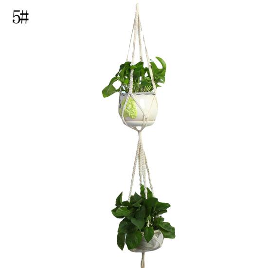 Handgefertigter Makramee-Blumentopf-Aufhänger, Netzseil, Korb, Hausgarten, Hofdekoration