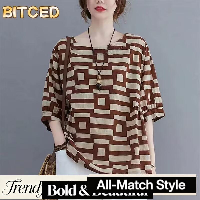 BITCED Camicette e camicie casual con scollo a maniche corte e alla moda da donna