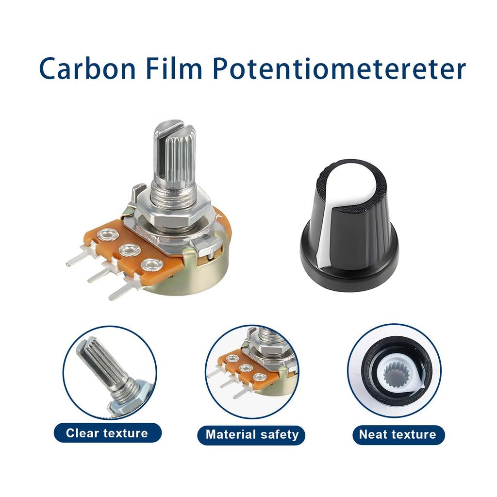 5Pcs WH148 Potentiometers 3Pin 1K 2K 5K 10K 20K 50K 100K 250k 500K 1M Ohm Linear Taper Rotary Potentiometer Resistors