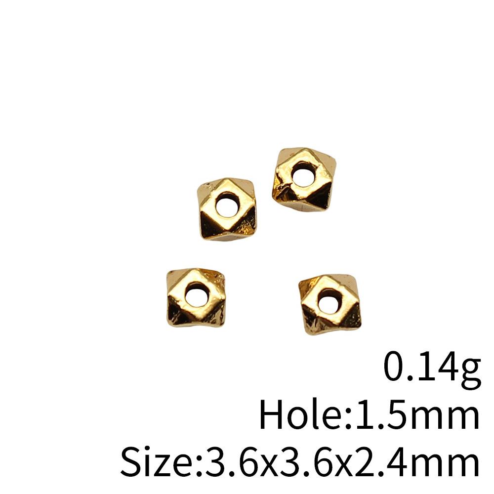 Square Round Mini Spacer Beads Metal Loose Beads For Thin Chain Bracelet Necklace DIY Jewelry Making Supplies For