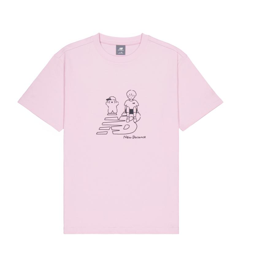 New Balance Attraction Lifestyle Illustration Collection T Shirt Unisex Pink AMT42337-MEY XS