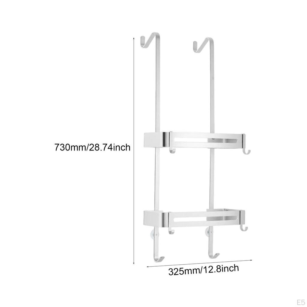 Bathroom Shower Hanging Rack Organizer Durability Easy To Install with Suction Cups Space Saving
