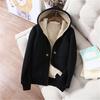 2Pcs/Set Long Sleeves Zipper Closure Elastic Waist Multi Pockets Fleece Lining Women Tracksuit
