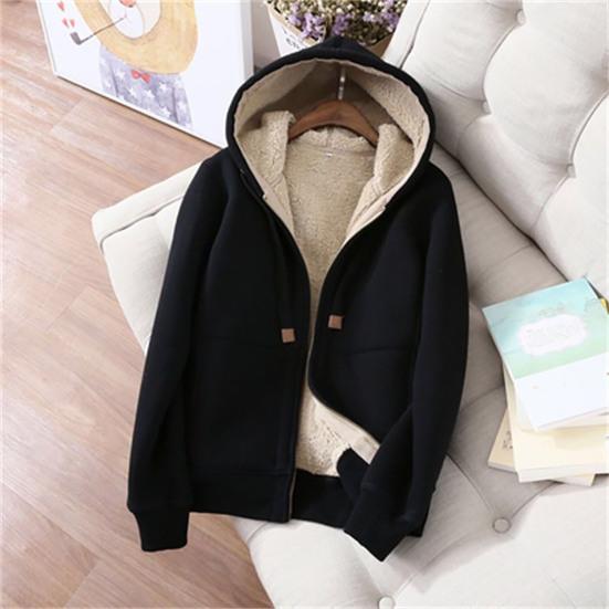 2Pcs/Set Long Sleeves Zipper Closure Elastic Waist Multi Pockets Fleece Lining Women Tracksuit