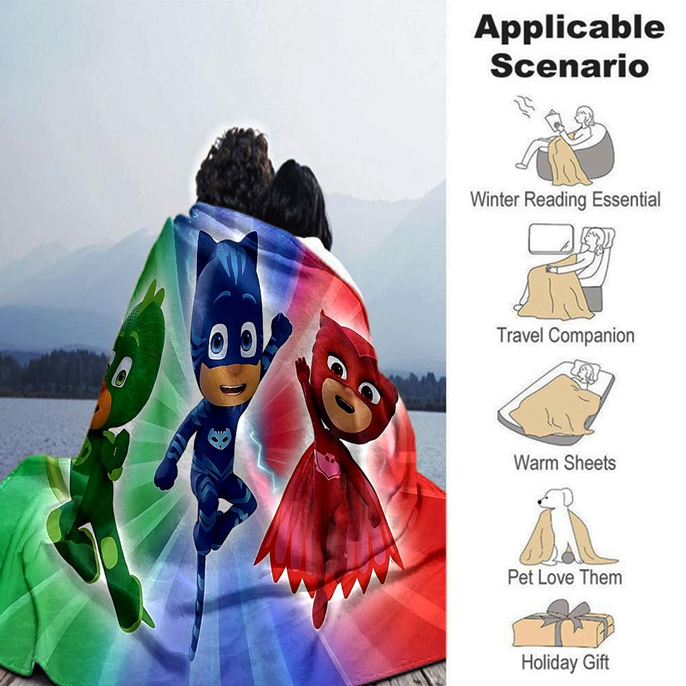 Superhero Trio Colorful Action Flannel Blanket Super Soft Warm Cozy Blanket for Sofa Bed Office Travel All‑Season Home Decor Gift