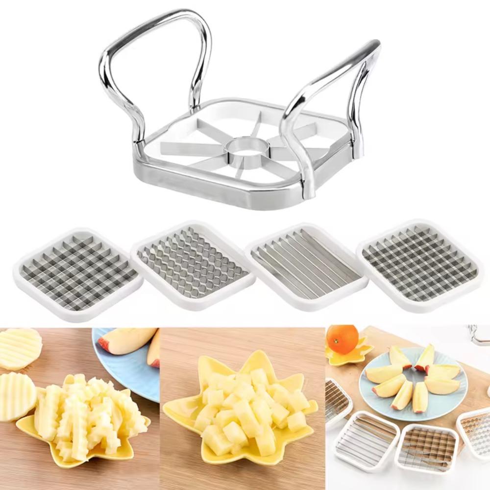 5pcs/set Manual French Fry Cutter Stainless Steel Fruit Cutter Cutting Potato Machine  Cucumber