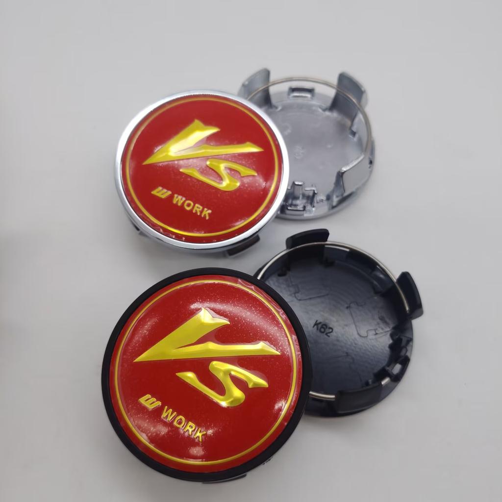4pcs 62MM VS W Work Emotion Wheel Center Cap Hubs Car Styling Dust Rims Cover Emblem Badge for Car Tire Accessories