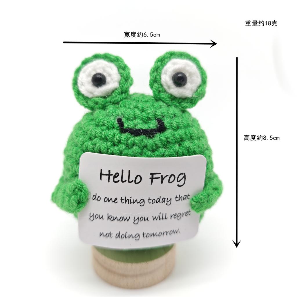 Păpușă Rechin Croșetată Amuzantă cu Energie Pozitivă Cu Card Suport Emoțional Croșetat Drăguț Tricotat Lână Albină Decor Cameră Cadouri de Crăciun