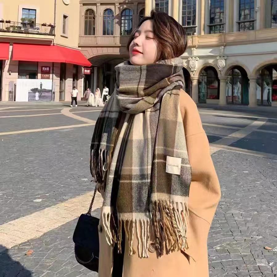Atmosphere Premium Maillard Winter Warm Scarf Fair Island Knitted Fashion Korean Version Couple Shawl Scarf