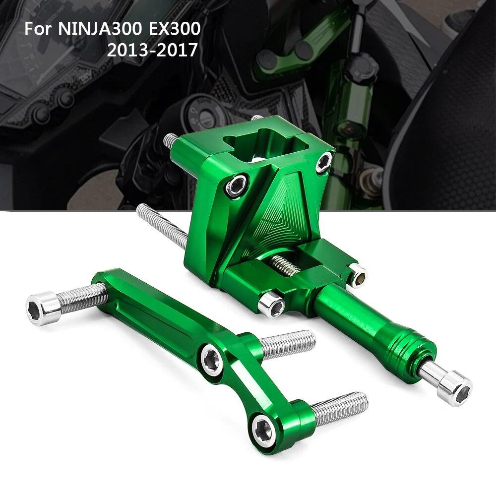 

Для Kawasaki Ninja 300 NINJA300 EX300 2013-2017 2014 2015 стабилизатор рулевого управления с ЧПУ и титановый кронштейн крепления
