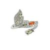 Dopamine Colored Treasure Zircon Butterfly Fishtail Open Ring Niche High-End Sense Light Luxury Personality Stacked Ring