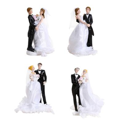 Resin Couple Figurine Wedding Cake Decoration For Anniversary Party Durable Friendly Home Display
