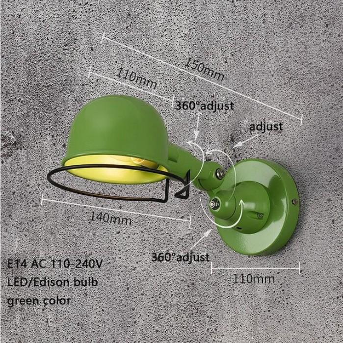 Klasik İskandinav loft endüstriyel tarzı ayarlanabilir Duvar Lambası Vintage aplik duvar ışıkları LED armatür