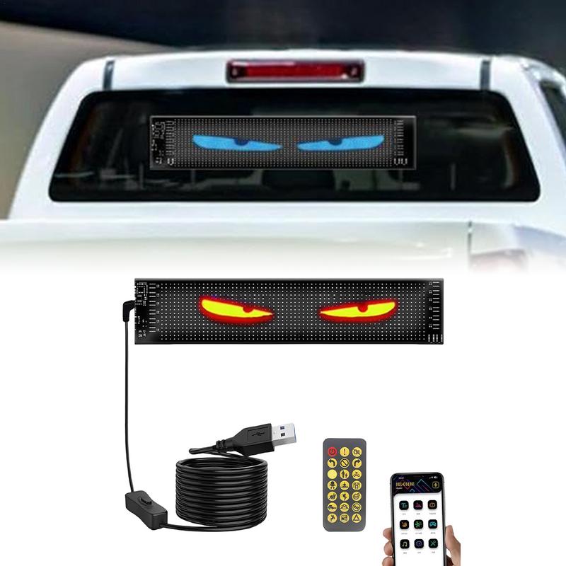 Smart Car Devil Eyes Light LED Display For Windshield Waterproof Programmable Car LED Display LED Funny Eye Light Signs Car Deco