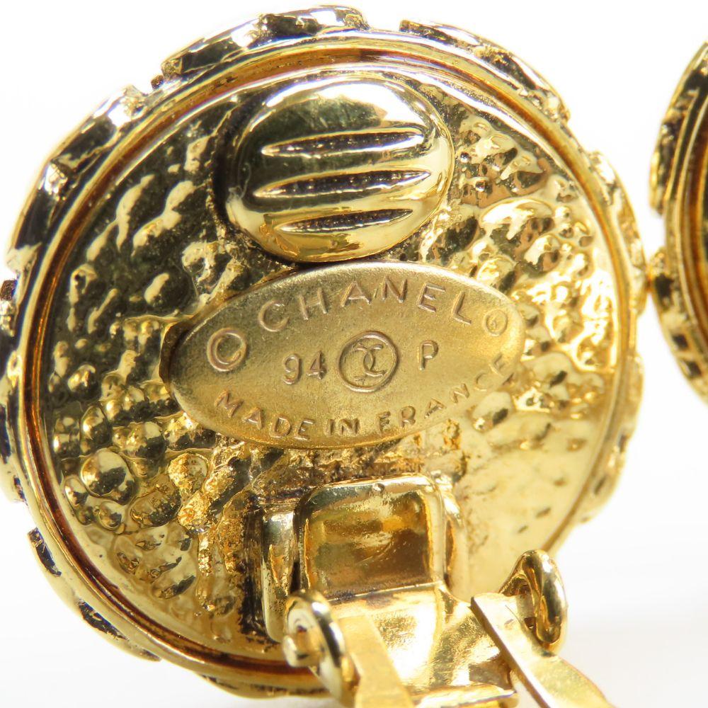 Used CHANEL Earring COCO Mark metal/Fake Pearl 20g Gold Plating