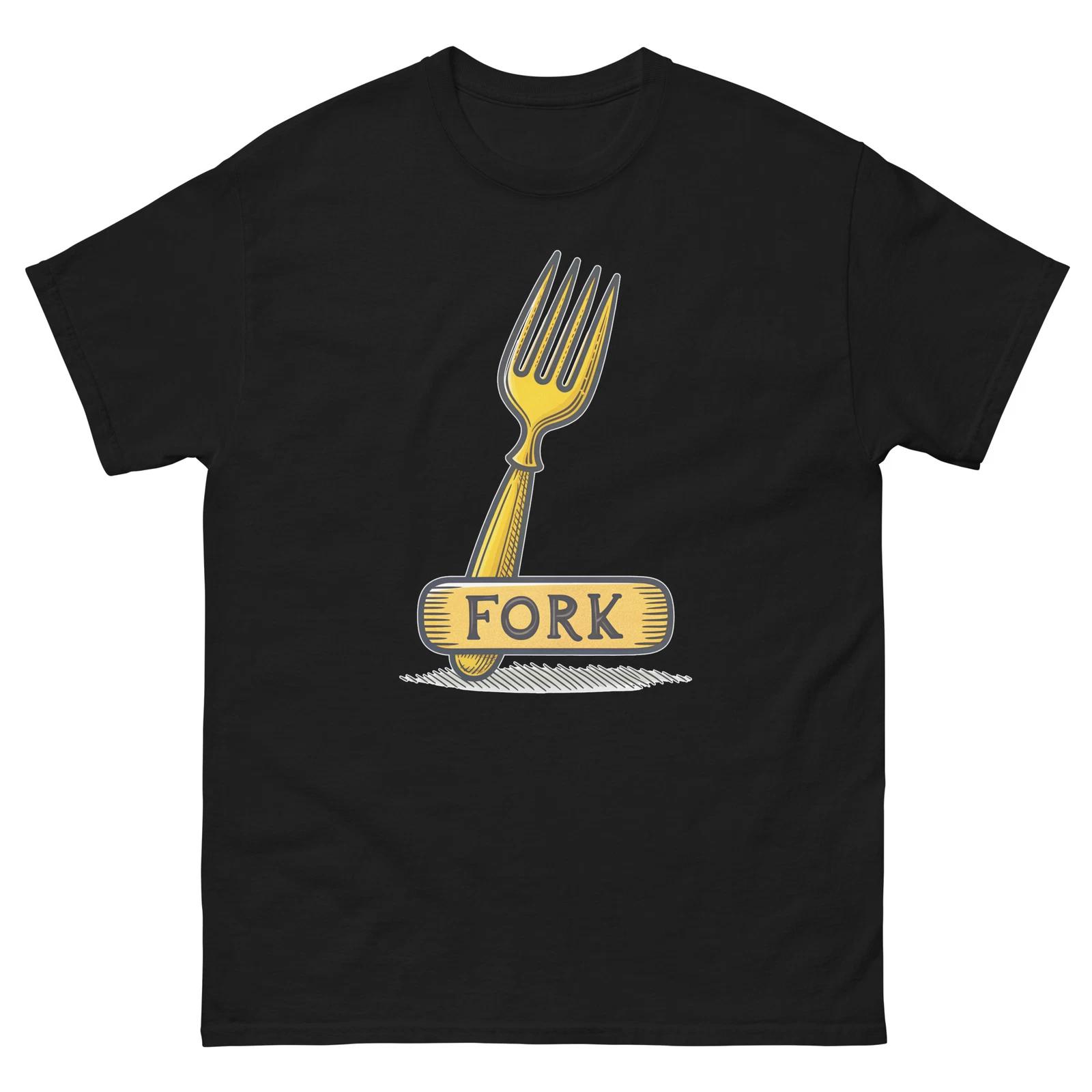 Fork Kitchen Home Cooking Culinary Utensil T-Shirt XL