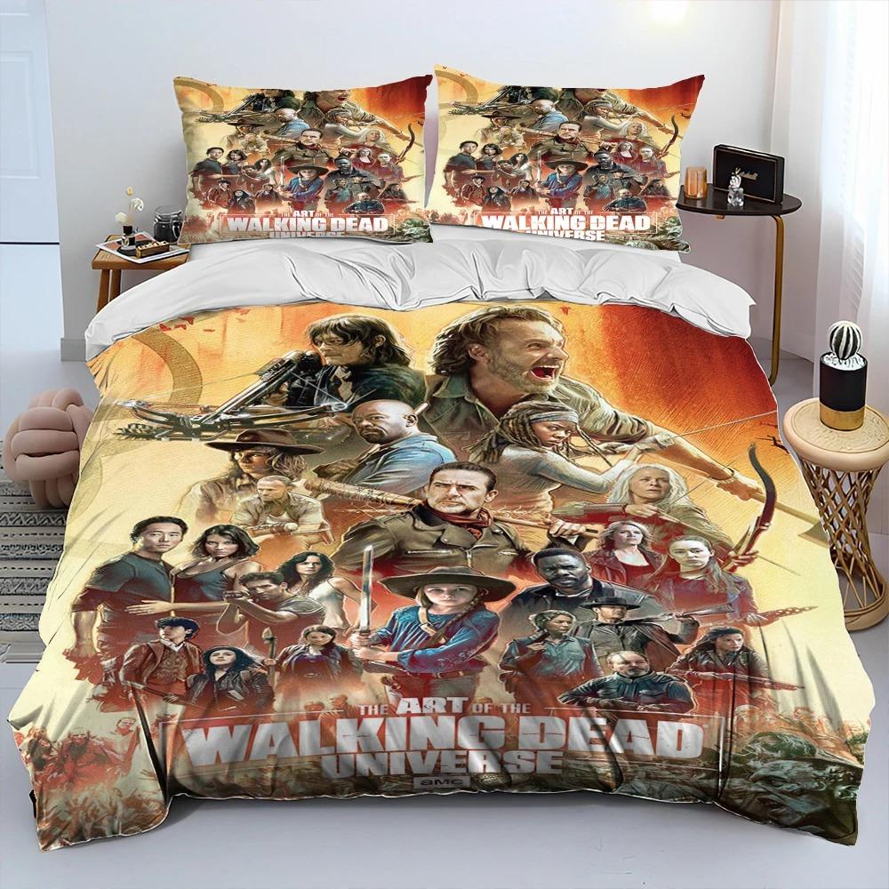 Horror TV The Walking Dead Lincoln Piumone Set Biancheria da Letto, Copripiumino Set Letto Coperta Federa, Set Biancheria da Letto Matrimoniale Queen Size