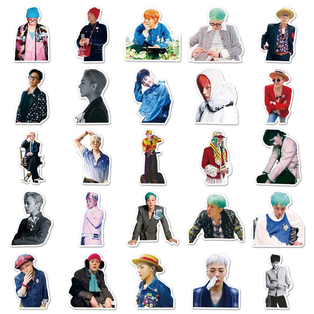 G-Dragon Idol Support Stickers: 50 Waterproof Sheets for Diary, Phone, Car