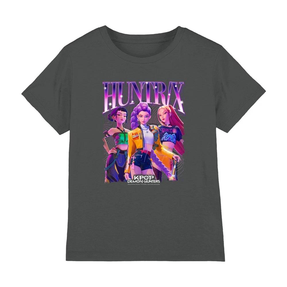 

K-Pop Demon Hunters Huntrix Bootleg Kids T-shirt, Charcoal 130