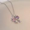 Women's Butterfly Zirconia Clavicle Necklace: Elegant, Fashionable, Titanium Steel Jewelry