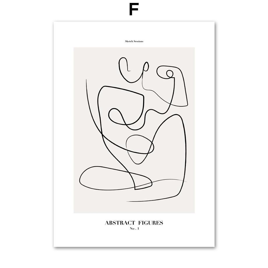 Minimalistické Abstraktní Body Line Figura Citáty Severské plakáty a tisky Nástěnné umění Obraz na plátně Dekor Obrazy do obývacího pokoje