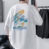 Men's Nasa Giss Printed T-Shirt  Hip Hop Style Dropped Shoulder Loose Tee