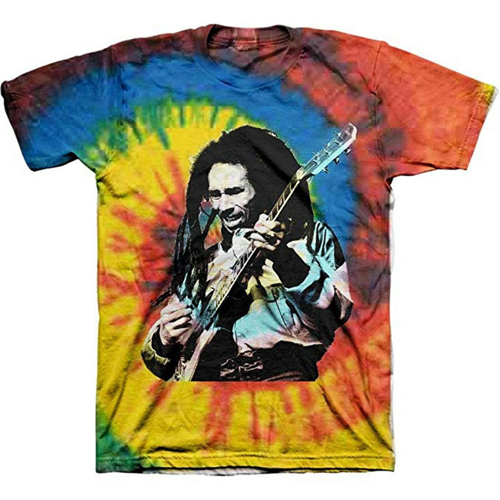 BOB MARLEY Rasta Guitar Logo Tie Dye T-SHIRT NEW S M L XL XXL official M