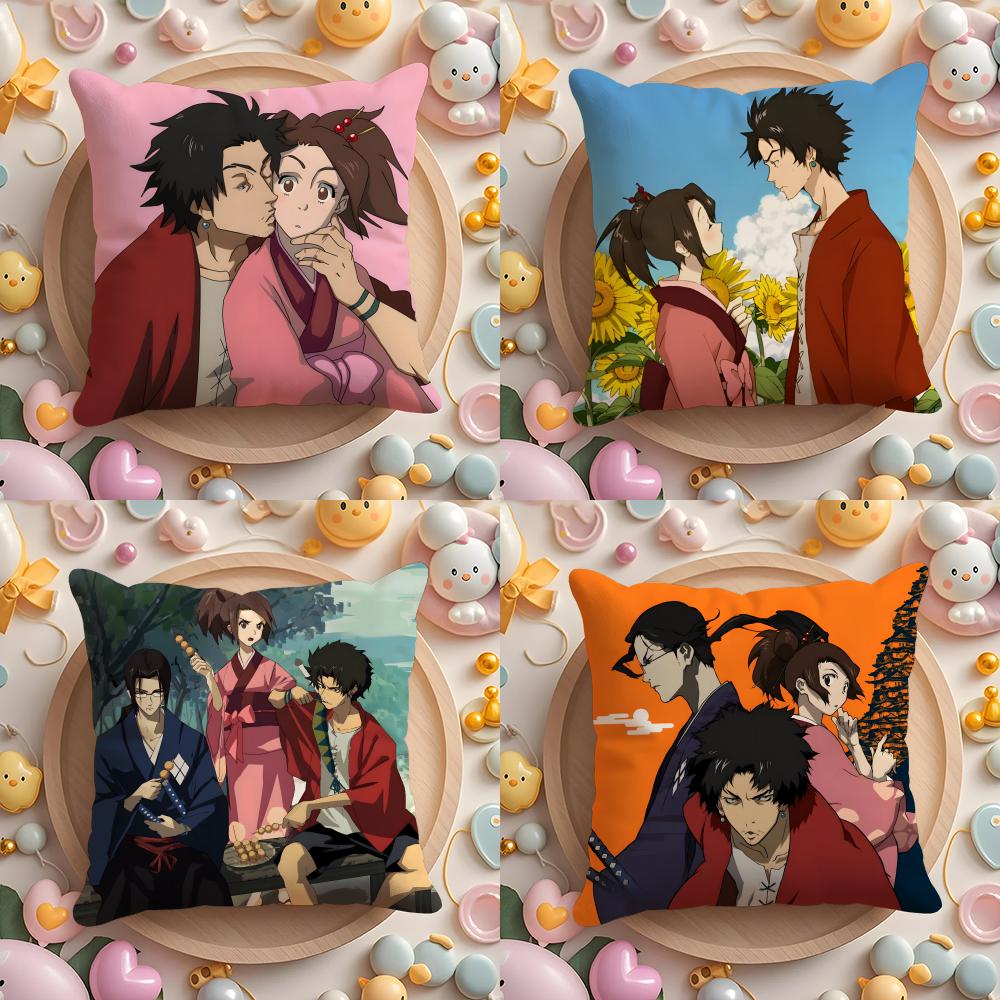 S-Samurai C-Champloo Anime Kissenbezug für Zuhause & Auto Mehrzweck-Kissenbezug - Wendbar, Weich & Langlebig für den täglichen Gebrauch