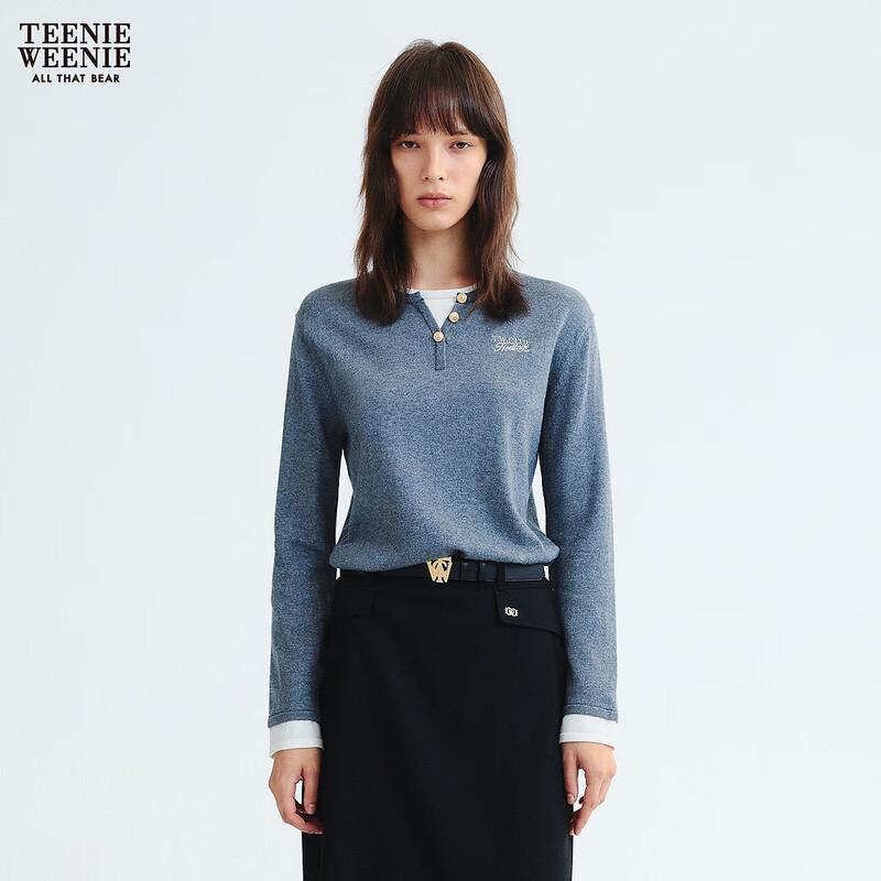 Teenie Weenie Bear Women's Faux Two-Piece Knit Sweater