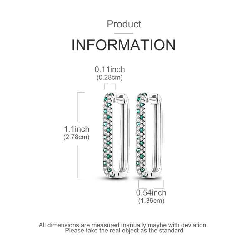 925 Silver Earrings Sparking Colorful Zirconia Hoop Earrings For Women Girls Party Anniversary Jewelry Gifts