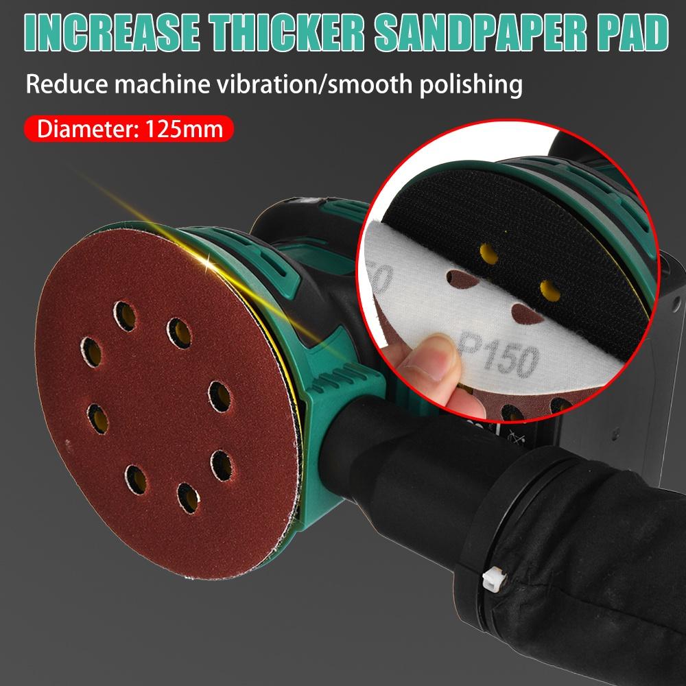 Cordless Rechargable Random Orbital Electric Sander With Sandpaper Wood Grinder Polishing Grinding Machine