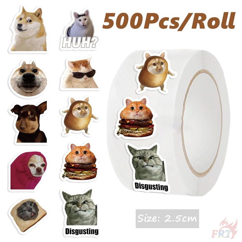 

500 шт./рулон Kuso Funny Animal Emoji - Наклейки для поощрения детей с изображением кошек и собак - DIY Scrapbooks Декор для альбомов Запечатывание этикеток Наклейки